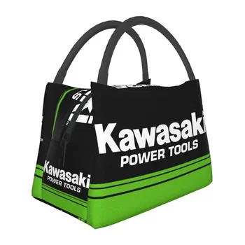Пользовательские сумки для обеда Kawasakis с логотипом мотоцикла Женский термоохладитель Изолированный ланч-бокс для работы Pinic или дорожная сумка для ланча