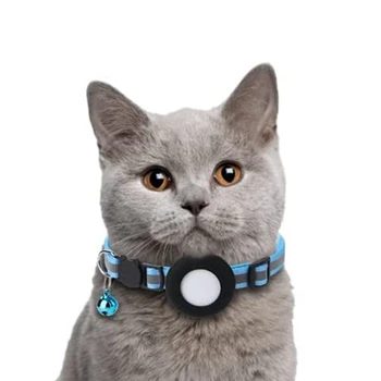  держатель ошейника для кошки, для держателя ошейника Air Tag Совместим с GPS-трекером Apple Airtag, чехол 4Pack черный 5