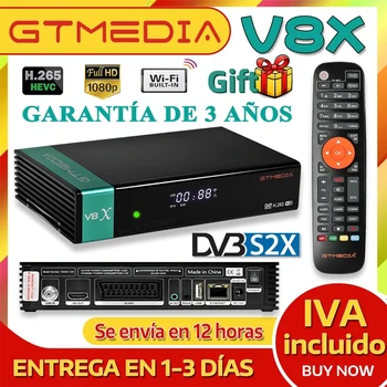 DVB-S2 Спутниковый ресивер GTMEDIA V8X H.265 DVB S2 S2X Встроенная поддержка Wi-Fi TNTsat smart GT MEDIA V7S 2X Поддержка usb wifi H.264