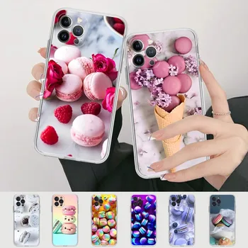 Десертное мороженое Макарон Чехол для телефона для iPhone XR X XS Max 14 13 Pro Max 11 12 Mini 6 7 8 plus SE 2020 Печатная крышка