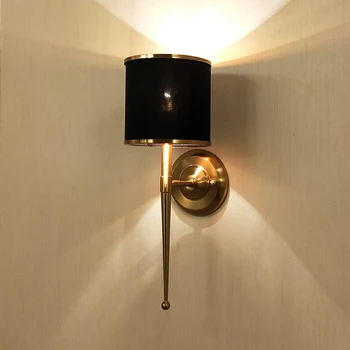современный черный настенный бра круглый светодиодный дизайн лампы для домашнего декора в спальне из нержавеющей стали для внутренней гостиной настенный светильник