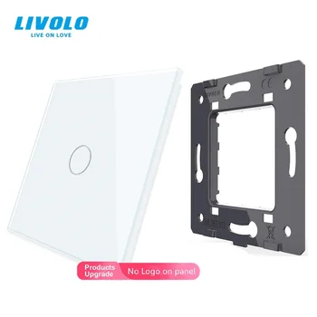  Livolo Touch Switch Single Plate, роскошное закаленное стекло, 80 мм * 80 мм, для 1 группы стандарта ЕС, DIY самостоятельно, 4 цвета на свободный выбор
