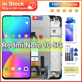 6.5 '' Оригинал для Xiaomi Redmi Note 10 5G ЖК-дисплей Сенсорный экран Дигитайзер в сборе Замена для дисплея Redmi Note10 5G
