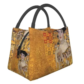 Gustav Klimt Изолированная сумка для ланча для женщин Многоразовый символизм Художественный холодильник Thermal Bento Box Office Пикник Дорожная сумка через плечо 0