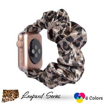 Леопардовый принт для Apple Watch Резинка для волос для всех серий 38 40 41 мм 42 44 45 мм Эластичный браслет для часов Женские часы Ремешок iwatch