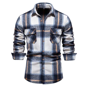 Модная мужская рубашка Деловая повседневная рубашка с длинным рукавом Slaid Shirt Comfort Go Out Однобортные мужские блузки Высококачественные брендовые рубашки