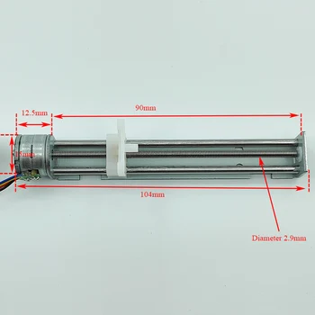 80 мм ход микро 15 мм линейный шаговый двигатель постоянного тока 5 В 6 В 2-фазный 4-проводной шаговый двигатель с длинным винтовым стержнем для лазерного 3D-принтера xyz