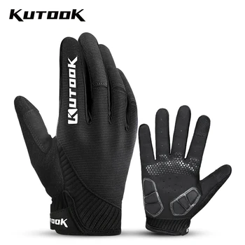 KUTAKE Наружные перчатки для кемпинга Полный палец Ударопрочные спортивные перчатки Гелевые сенсорные перчатки для велоспорта Аксессуары для пеших прогулок