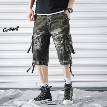 Высококачественные камуфляжные свободные шорты-карго Мужские летние военные тактические камуфляжные шорты с несколькими карманами хлопковые брюки-карго 29-42