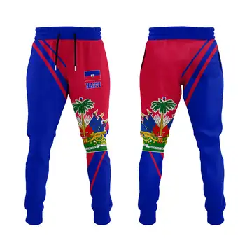 2023 Эмблема страны Флаг Карибское море Остров Гаити Ретро Мужчины / Женщины 3D-печатная летняя уличная одежда Повседневные модные брюки
