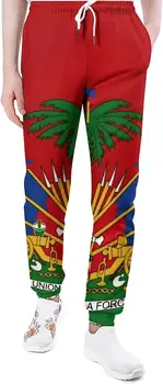 2023 Эмблема страны Флаг Карибское море Остров Гаити Ретро Мужчины / Женщины 3D-печатная летняя уличная одежда Повседневные модные брюки 2