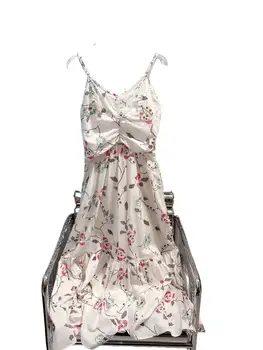 2023 Женская одежда Новая облегающая мягкая юбка с подтяжками из хлопкового дерева с цветочным принтом