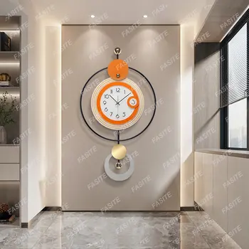 Настенные часы Гостиная Домашняя мода Простая Современная Личность Часы Креативный Свет Роскошное украшение Настенные часы Круглое искусство Часы