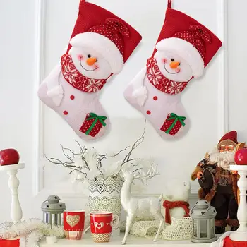 Носки Подвесной Рождественские Носки Красочные Мультяшные Рождественские Чулки С Вместимостью Праздничный Санта-Клаус Снеговик на праздник