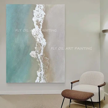 100% ручной работы океан простой морской волны пейзажное произведение современного искусства маслом на холсте картина картина подарок украшение подарок
