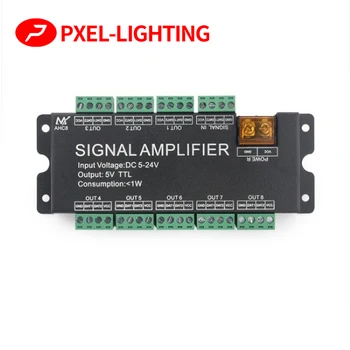 AHC8 DC12V 24V 8 каналов 8CH SPI TTL сигнал синхронизатор светодиодный усилитель 8 портов выход для контроллера пиксельной светодиодной ленты