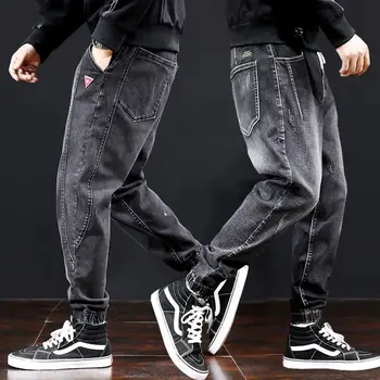 Новые свободные мужские джинсы мужские брюки простой дизайн высококачественные уютные всематчевые студенты повседневные повседневные джинсовые брюки для толстого парня