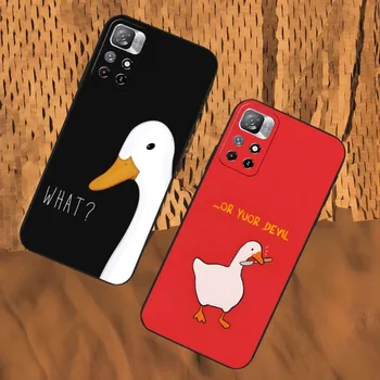 Goose Duck Забавный чехол для телефона для Xiaomi 13 12 Ultra Redmi Note 11 10 A S C Lite POCO M4 F4 M3 Pro Plus Черная мягкая обложка