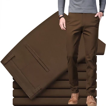 2023 Новые тонкие мужские брюки Брюки Мужские брюки Sunmmer Высокое качество Классический однотонный деловой повседневный костюм Брюки C92