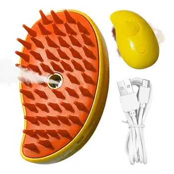  Электрическая щетка для собак Спрей USB Аккумуляторная расческа для ухода за шерстью Эргономичная щетка для удаления щетины для коротких и длинных волос Расческа в форме манго для