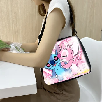 Disney Lilo Stitch Мультяшная сумка через плечо Женские сумки для путешествий Женская сумка через плечо Хип-хоп клатч Девочки Большие сумки Подарок