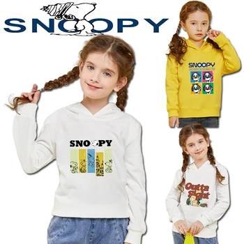 2023 Snoopy Детский свитер Модный тренд Девочки Топы с длинными рукавами Детская мультфильм Анимация вокруг свитера Одежда